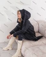 Женский зимний пуховик с двумя капюшонами 2298 - Зображення 2