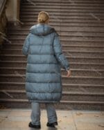 Женский зимний длинный пуховик с капюшоном 71552 - Зображення 4