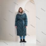 Женский зимний длинный пуховик с капюшоном 72315 big size (большие размеры)