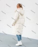 Женский зимний длинный пуховик с капюшоном 73517 - Зображення 3