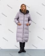 Женский зимний длинный пуховик с капюшоном 71552 - Зображення 20