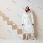 Женский зимний длинный пуховик с капюшоном 72310 big size (большие размеры) - Зображення 3