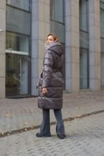 Женский зимний длинный пуховик с капюшоном 2387 - Зображення 3