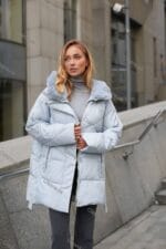 Жіноча зимова коротка куртка з капюшоном 73353 big size