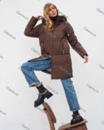 Женская зимняя куртка с капюшоном 23A203 - Зображення 7