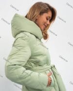 Женский зимний длинный пуховик с капюшоном 2379 - Зображення 4