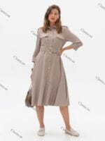 Женское длинное платье на кнопках 4340XL big size - Зображення 5