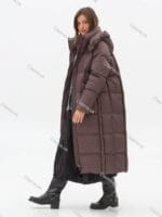 Женский зимний длинный пуховик 915 - Зображення 4