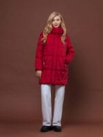 Жіноча зимова стьобана куртка з капюшоном 4590 big size