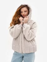 Женская демисезонная короткая кутка с капюшоном 2555 - Зображення 9